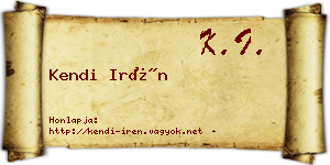 Kendi Irén névjegykártya