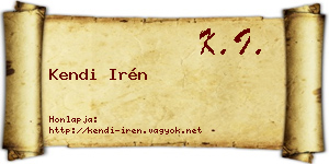 Kendi Irén névjegykártya